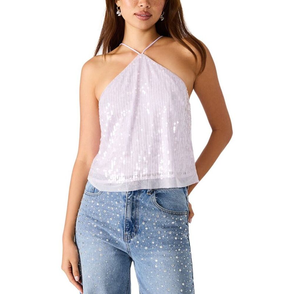 Steve Madden Womens  Lorenna Knit Top, Purple